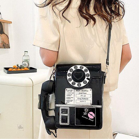 Handbags - Vegan Leather Phone Novelty Crossbody Messenger Bag  Geometric Design Zipper